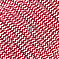 Picture of ROUND PVC CABLE 2X0,75 COV. POLYESTER ZIG-ZAG WHITE 490/RED 266