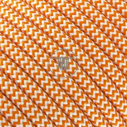 Immagine di CAVO PVC 2X0,75 RIV. POLIESTERE TIGRATO BIANCO 490/ARANCIO 309R